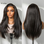 180% Density Human Hair Wig | Glueless HD Lace 7x6 Closure (Pre-Cut) | Butterfly Cut, Light Yaki Straight | Lumma