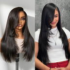 180% Density Human Hair Wig | Glueless HD Lace 7x6 Closure (Pre-Cut) | Butterfly Cut, Light Yaki Straight | Lumma