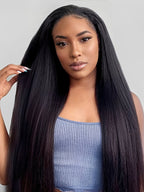 Yaki Straight Human Hair Wig | Glueless 13x6 Lace | Wear & Go | Lumma