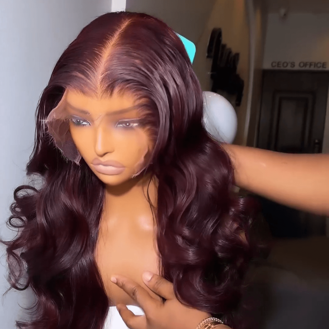 Body Wave Human Hair Lace Wig | Glueless Lace Front Wig Colored | Lumma