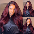Body Wave Human Hair Lace Wig | Glueless Lace Front Wig Colored | Lumma
