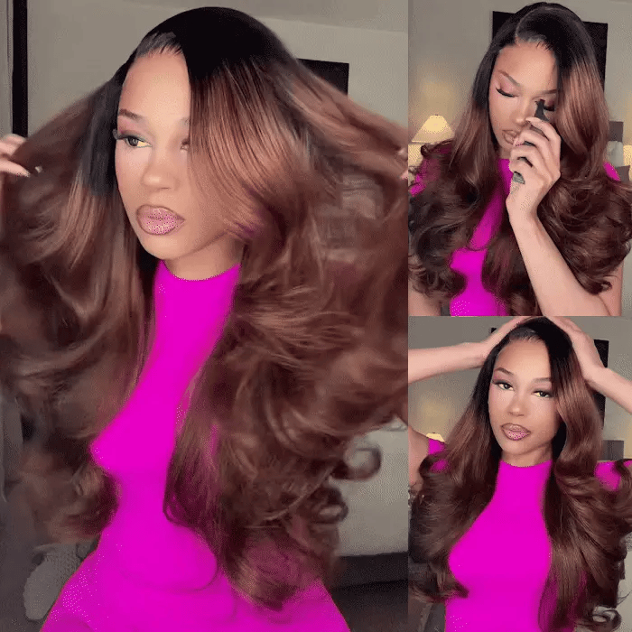 Mocha Brown Ombre Loose Wave Human Hair Wig | 6x5 Lace | Glueless | 250% Density -Lumma Hair