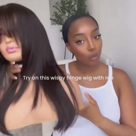 Fringe Bangs Human Hair Wig | 6x5 Lace | Glueless Wear & Go | 180% Density - LUMMA