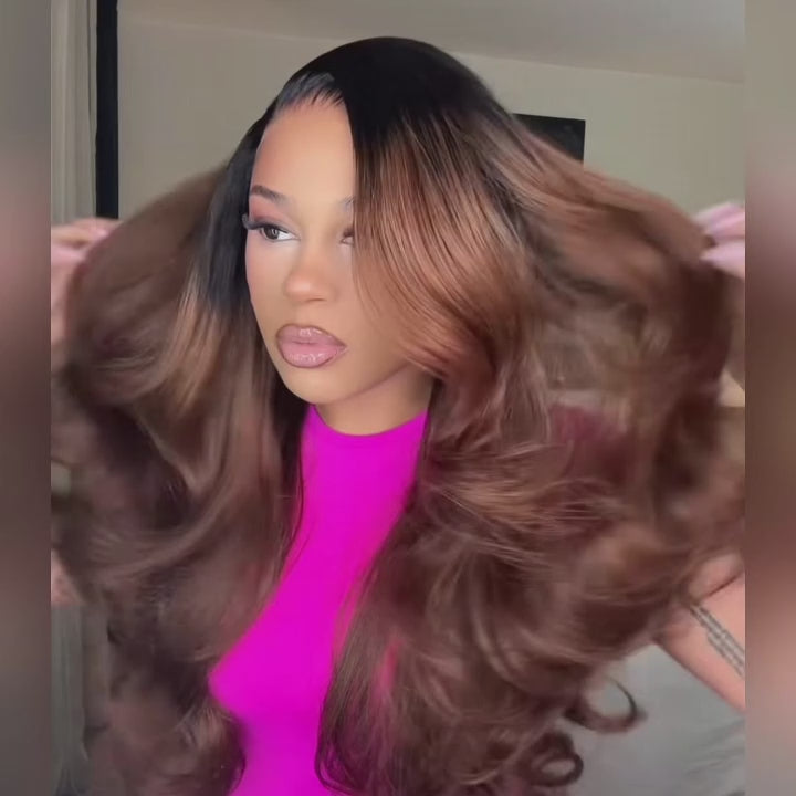 Mocha Brown Ombre Loose Wave Human Hair Wig | 6x5 Lace | Glueless | 250% Density -Lumma Hair